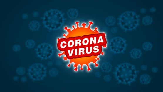Bild på corona virus med texten corona virus