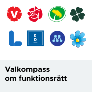 Bilden visar loggor för riksdagspartierna