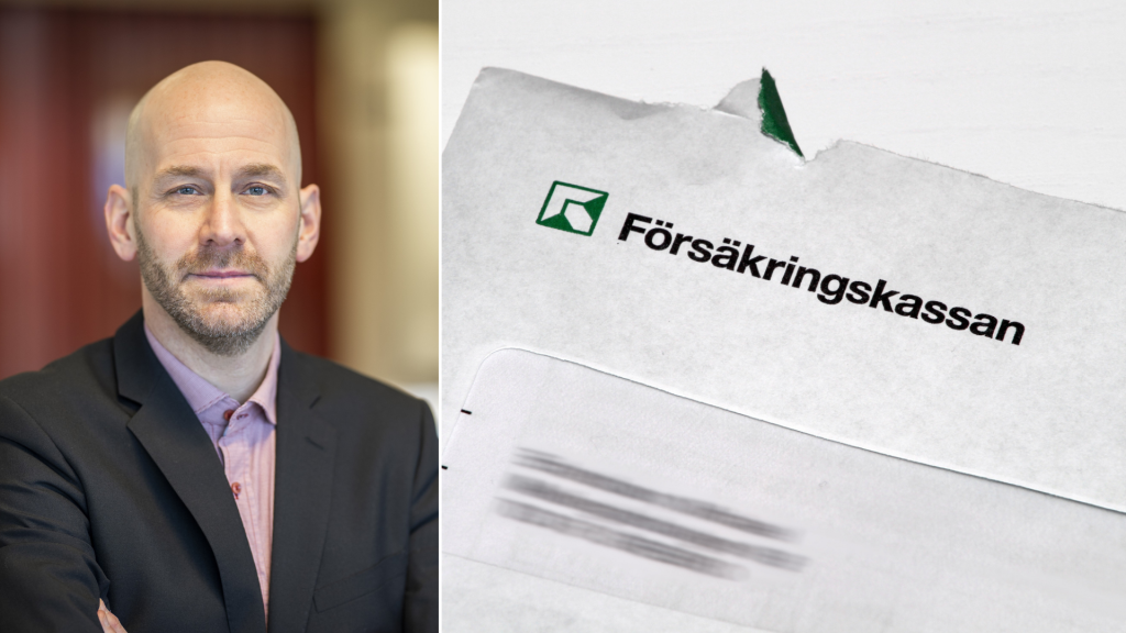Porträttbild av man och brev från Försäkringskassan