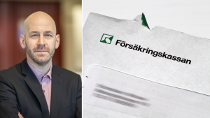 Porträttbild av man och brev från Försäkringskassan