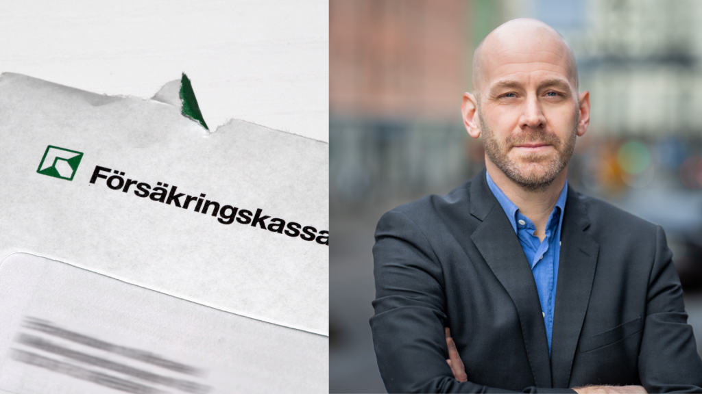 Brev från Försäkringskassan och bild på man