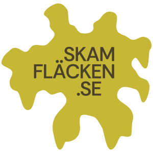 Illustration grön fläck med texten skamfläcken.se